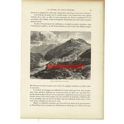 Airolo, South End Of St Gotthard Tunnel, Switzerland, Book Illustration, 1895