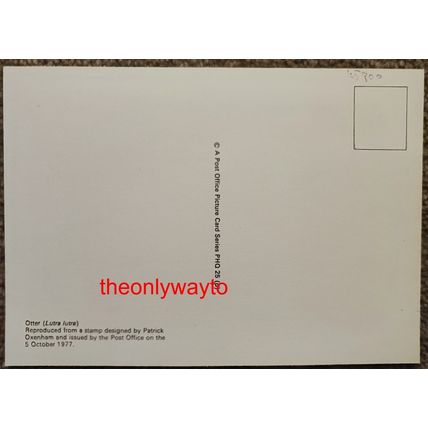 Otter (Lutra Lutra), 9p Post Office Postcard PHQ 25 (d), 1977