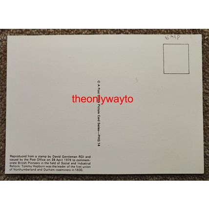 Thomas Hepburn, Social Reformers, 8.5p Post Office Postcard PHQ 14, 1976