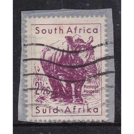 South Africa 2.5c Rhinocerous Stationary Cut Out VGC
