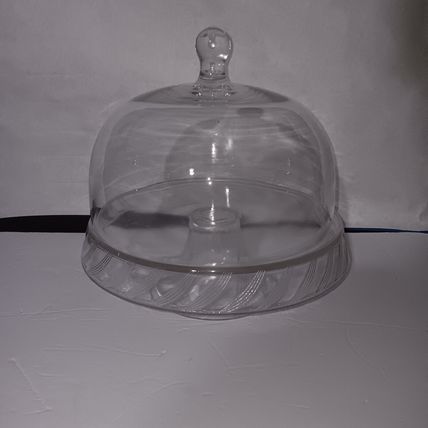 Anchor Hockings Glass Cake Stand Pedestal Footed Large Punch Bowl Chip & Dip