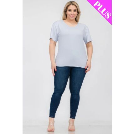 Plus Size Basic Short Sleeve T-shirt