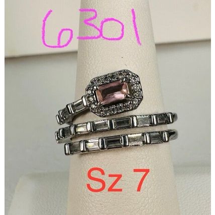 Bomb Party Ring Jewelry BP Sz7 Revealed RBP Light Pink Rhodium Pl Heavy Wear