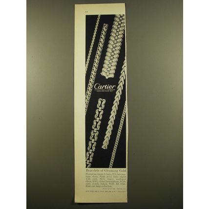 1961 Cartier Jewelry Advertisement - Bracelets of Gleaming Gold