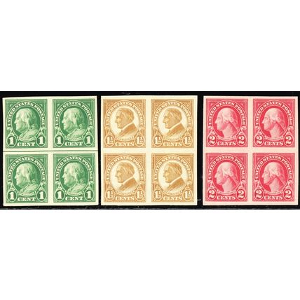 575-77, Mint VF NH Blocks of Four SCV $72 - Stuart Katz
