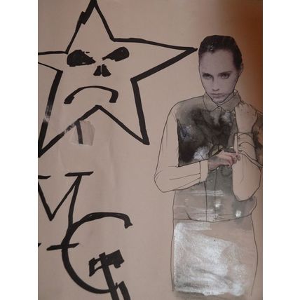 ORIGINAL URBAN ART by MG girl model face London 2013 Shoreditch Hoxton