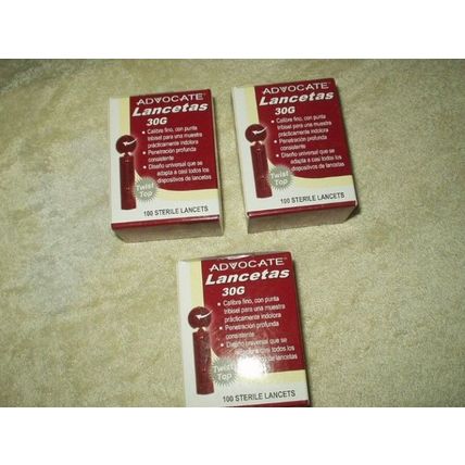 advocate universal lancets 30g 3 sealed boxes of 100 300 total