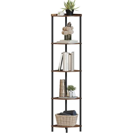 SUNMORY 5 Tier Corner Shelf Stand,Industrial 65" Corner Shelves Display Shelf fo