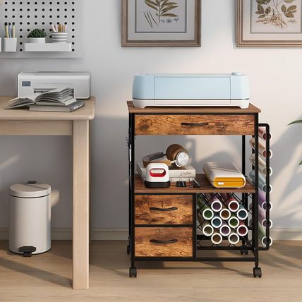 Storage Cart Compatible with Cricut Machines Stand Cutting Machine Stand with Dr