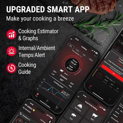 Tempspike Wireless Meat Thermometer Digital with App, Wifi & Bluetooth BBQ Grill