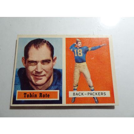 1957 Topps Football Card # 081 Tobin Rote Very Good (3) Green Bay Packers