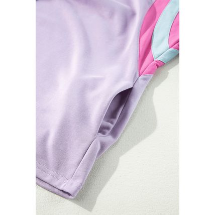 Phalaenopsis Mineral Wash Colorblock Arm Patchwork Oversize Top
