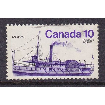 CANADA 1976 SHIPS 2nd SERIES 10c PASSPORT USED SG852