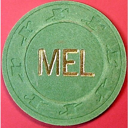 MEL Card Room. $25 Vintage Casino Chip. San Rafael, CA. Q17.