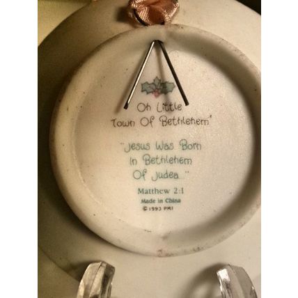 Miniature 1993 Precious Moments Christmas Plate Oh Little Town of Bethlehem