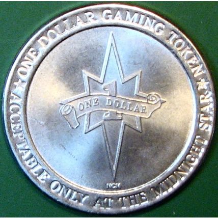 Midnight Star. $1 Casino Token. Deadwood, SD. F61.