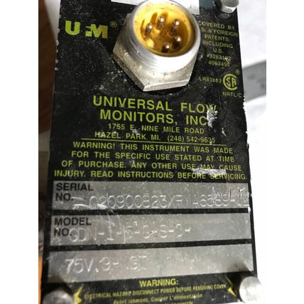 UFM GDN-1-5-G-S-O UNIVERSAL FLOW MONITOR B-H NO 1,GDN-1-5-G-S-O 75V 9-NGT,EO