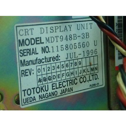 YASKAWA JZNC-OP137 CRT UNIT,JZNC0P137,TOTOKU CRT DISPLAY UNIT MDT948B-3B,EI