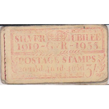 GB 1935 Silver Jubilee stamp booklet with 2 x 1.5d & 1 x 1d plus stickers