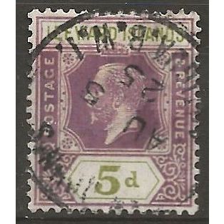 Leeward Islands 1922 SG71 5d Dull Purple & Olive-Green Wmk MSCA Fine Used . .