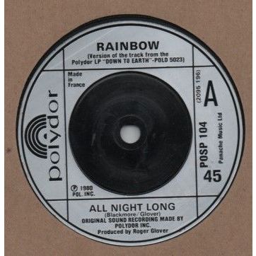 Rainbow - All night long / Weiss heim 1980 7" single vinyl record POSP104