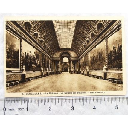 vintage postcard Versailles, Battle Gallery