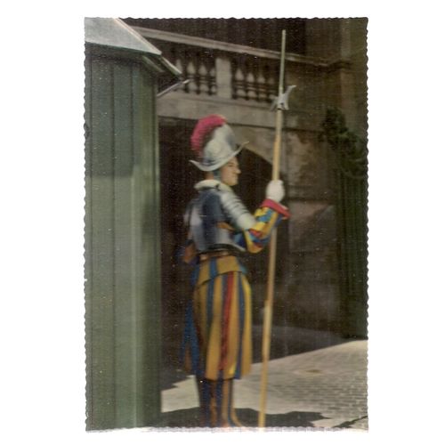 SWISS GUARD, VATICAN CITY. unused postcard =