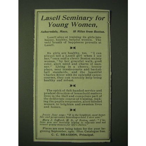 1900 Lasell Seminary Ad - For Young Women