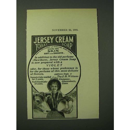 1900 Williams' Jersey Cream Toilet Soap Ad