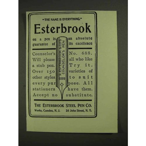1903 Esterbrook Counselor's No. 688 Pen Ad