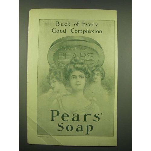1902 Pears' Soap Ad - Back of every good complexion