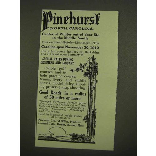 1912 Pinehurst North Carolina Ad - Winter Life