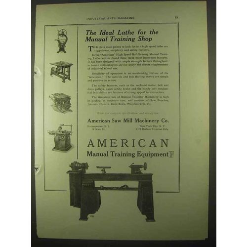 1922 American Ball Bearing Manual Training Lathe Ad