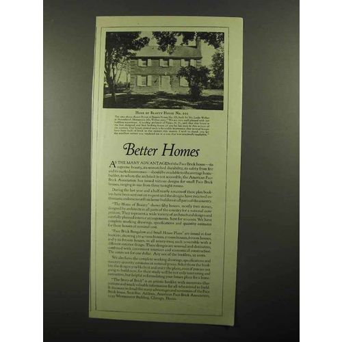 1922 American Face Brick Association Ad - House No. 101