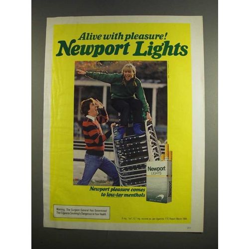 1984 Newport Lights Cigarettes Ad - Alive With Pleasure