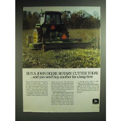 1985 John Deere Unibody rotary cutter Ad - Buy a John Deere Rotary Cutter today
