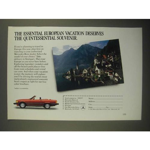 1987 Mercedes-Benz cars Ad - The Quinetessential Souvenir