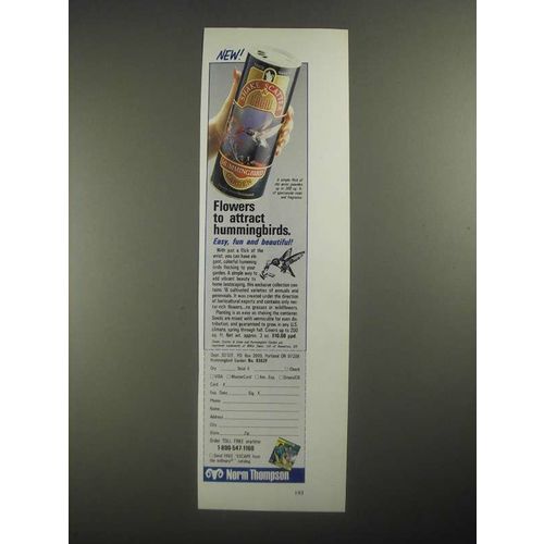 1987 Norm Thompson Hummingbird Garden Ad - Flowers to Attract