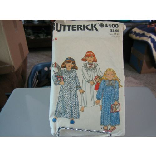 Butterick 4100 Girl's Robe & Nightgown Pattern - Size 6 Chest 25