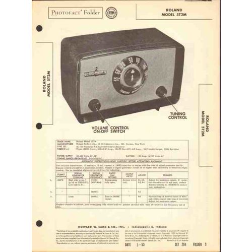 RAULAND model 5T2M AM radio receiver Sams Photofact manual