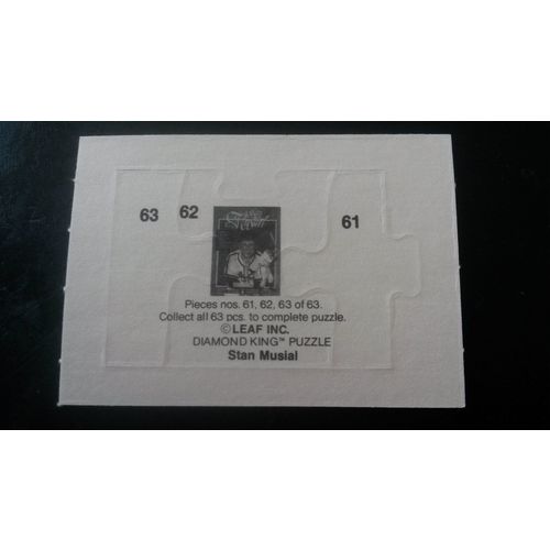 1988 Donruss Puzzle Card # 61, 62, 63 Mint (9) Stan Musial St Louis Cardinals