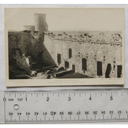 vintage postcard Harlech Castle, Remains of Hall & Kitchen