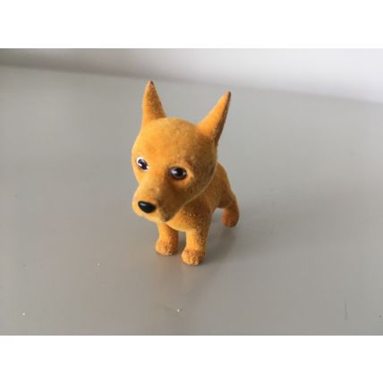 MINIATURE TAN DOG FIGURINE