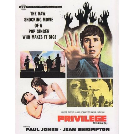 Paul Jones of Manfred Mann Privilege Jean Shrimpton Repro Postcard