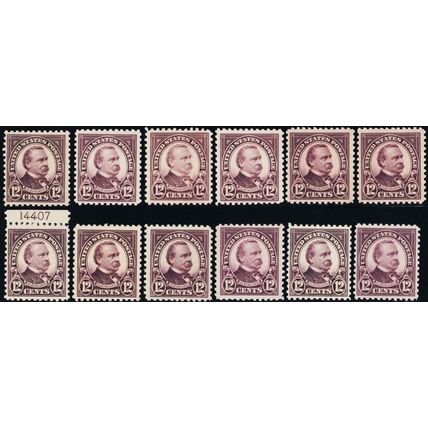 564, Mint NH 12¢ F-VF Lot of 12 Fresh Stamps CV $126.00 - Stuart Katz