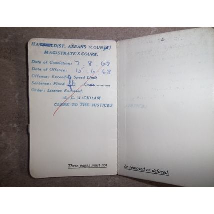 Lot of 2 Old Driving Licences Great Britain 1960's 1970's William Frederick Reid