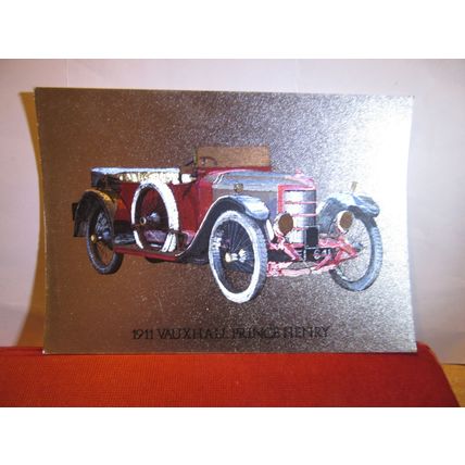 1911 VAUXHALL PRINCE HENRY veteran car unused postcard silver finish to card #