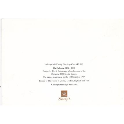 Ely Cathedral Royal Mail Stamp Greetings Card signed VGC