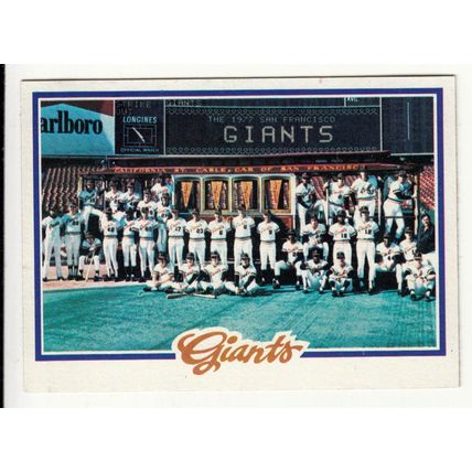 1978 Topps San Francisco Giants team set 30 cards