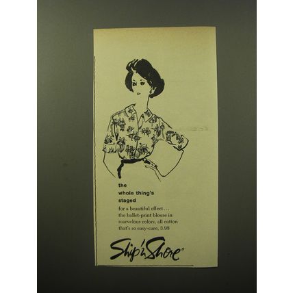 1960 Ship'n Shore Ballet-Print Blouse Advertisement - The whole thing's staged